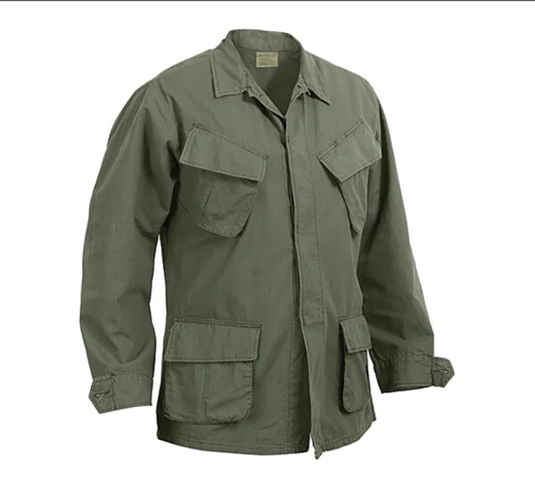 Vietnam Era Repro 3rd Pattern Ripstop Jungle Fatigue Shirt -Slant Pocket Jacket OD
