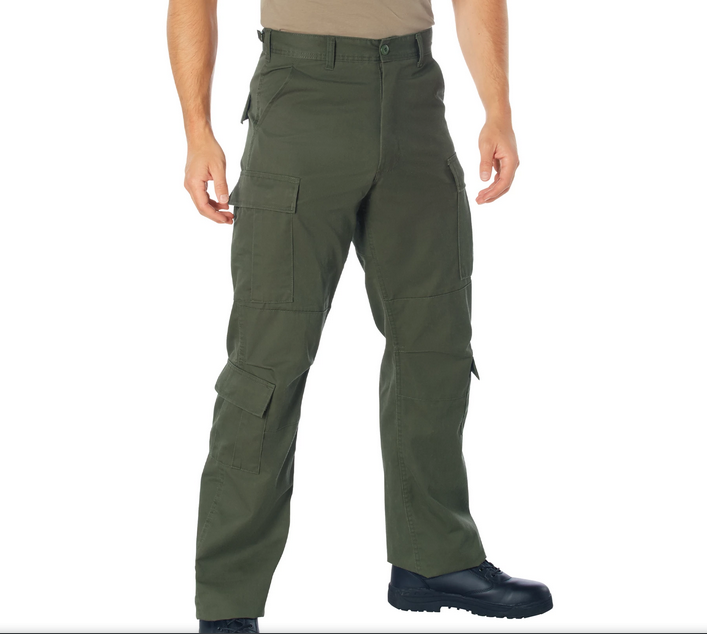 Vintage Paratrooper Cargo Fatigue Pants OD Green