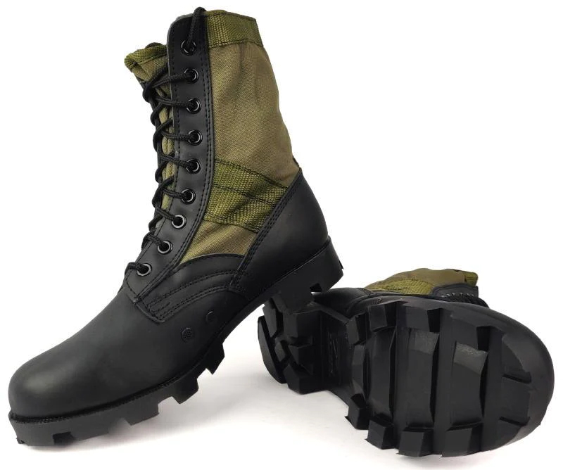 Vietnam Era Jungle Boots Olive Drab with Panama Sole in OD Green. Reproduction