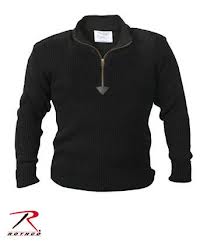 Acrylic Commando Sweater 1/4 zip Black