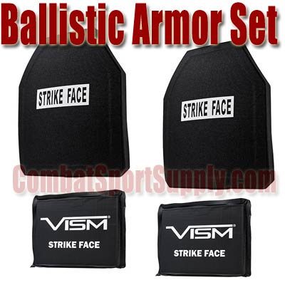 VISM Ballistic Ceramic / PE Armor 10"X12" Level IV Plus 6"x8" Side Armor SET