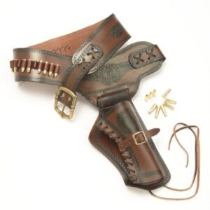 Old West Leather Holster and Belt W Replica Bullets