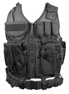 UTG 547 Law Enforcement Tactical Vest with Crossdraw Holster
