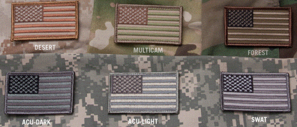 US Flag Velcro Patch Camo Colors