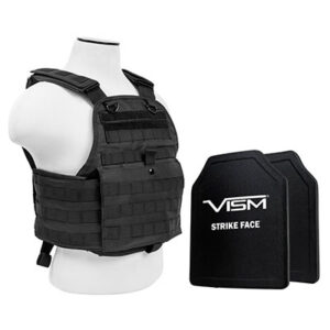 NcStar VISM Plate Carrier Vest w/ Ballistic PE Hard Plates Level III Plus 10X12 Black