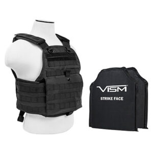NcStar VISM Plate Carrier Vest w/ Ballistic Soft Armor Panels Level IIIA 10X12 Black