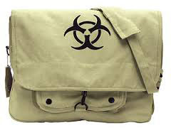 Rothco Vintage Canvas Shoulder Bag Khaki Bio-Hazard