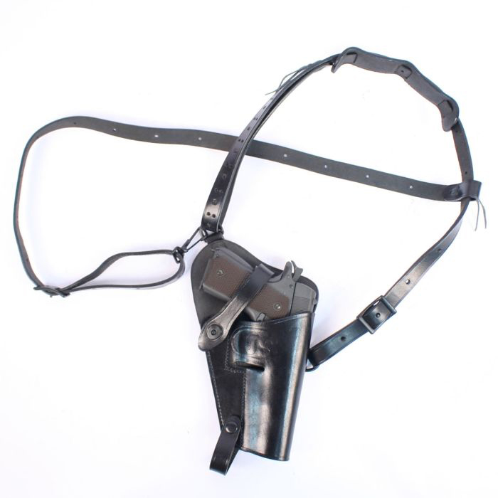 WWII US M7 Tankers Leather Shoulder Holster New Reproduction Black